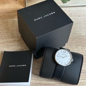 Marc Jacobs Women Peggy Watch with Black Strap and Silver Accents